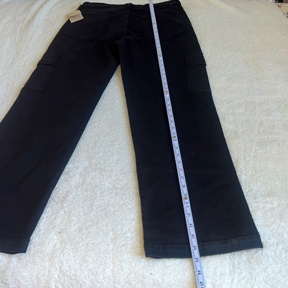 Mother Straight‎ Up Rambler Cargo Skim Jeans Black Size 33 NWT - Picture 7 of 15